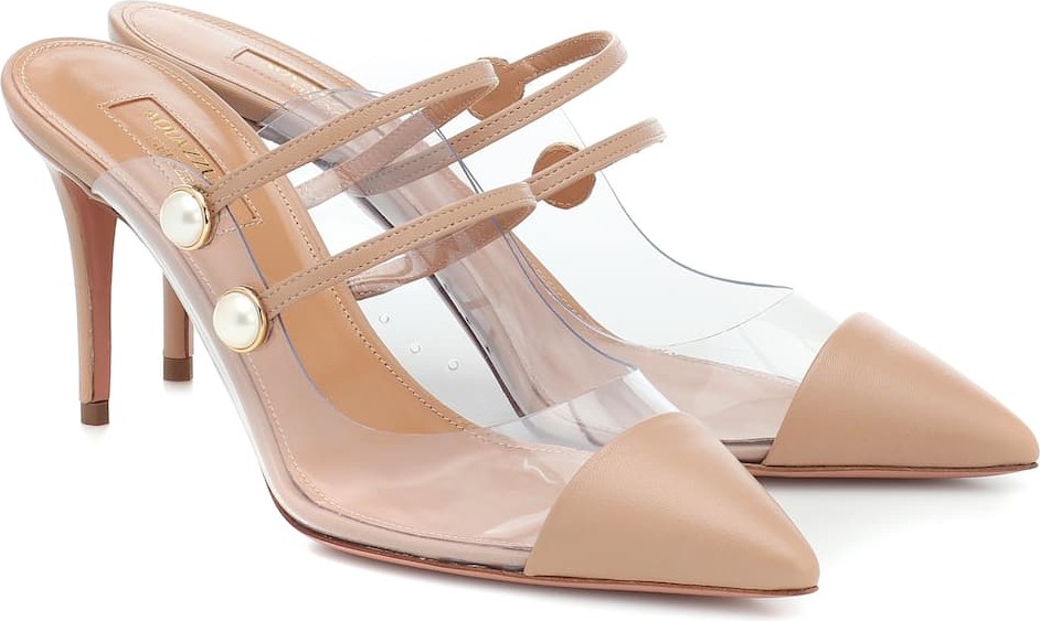 Aquazzura Oz 85 embellished leather mules