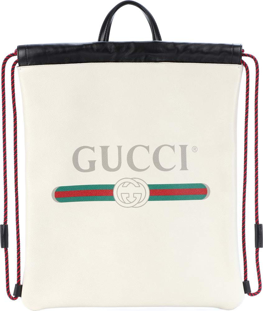 Gucci Printed leather drawstring backpack