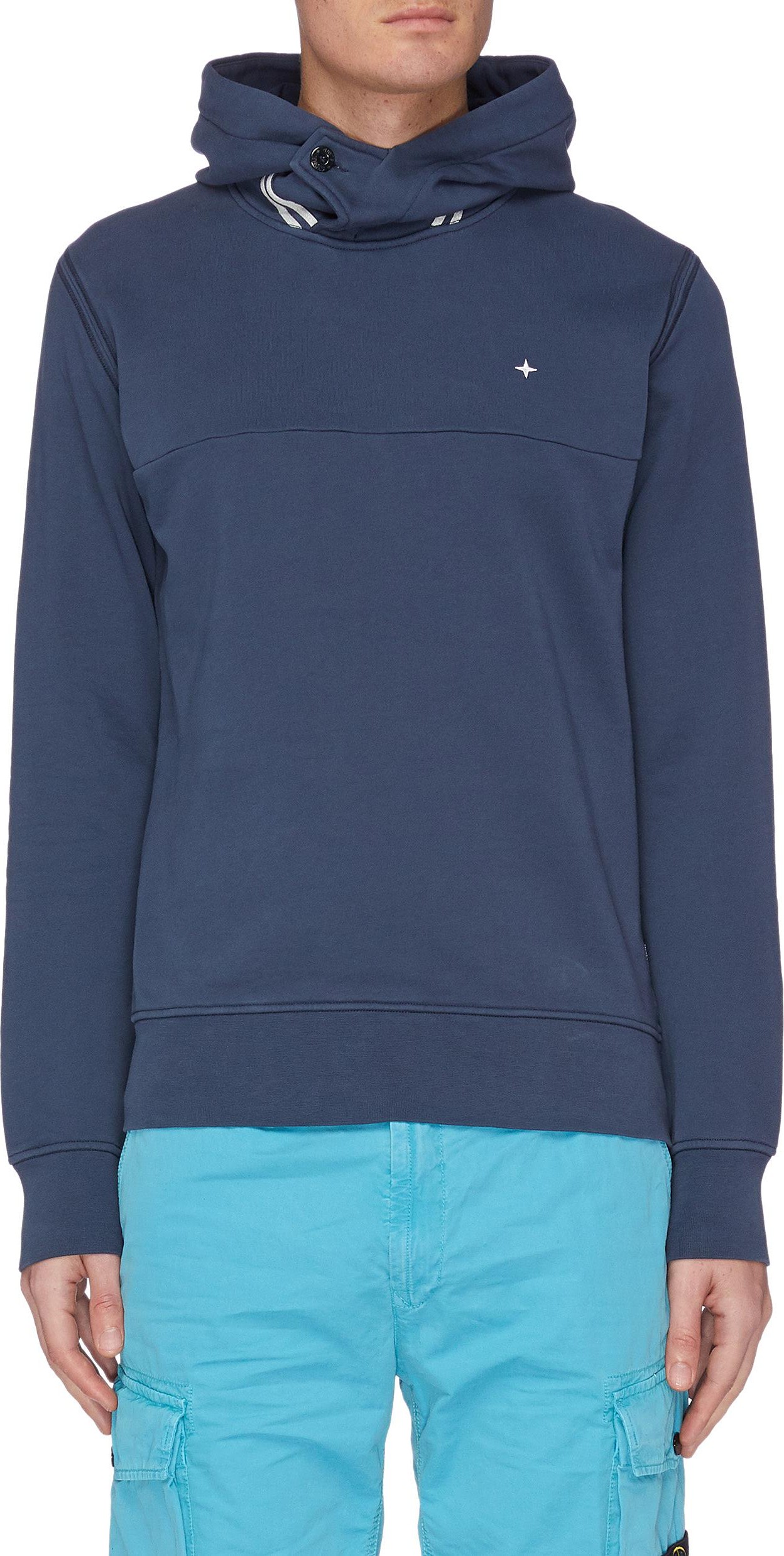 Stone Island Panelled embroidered hoodie