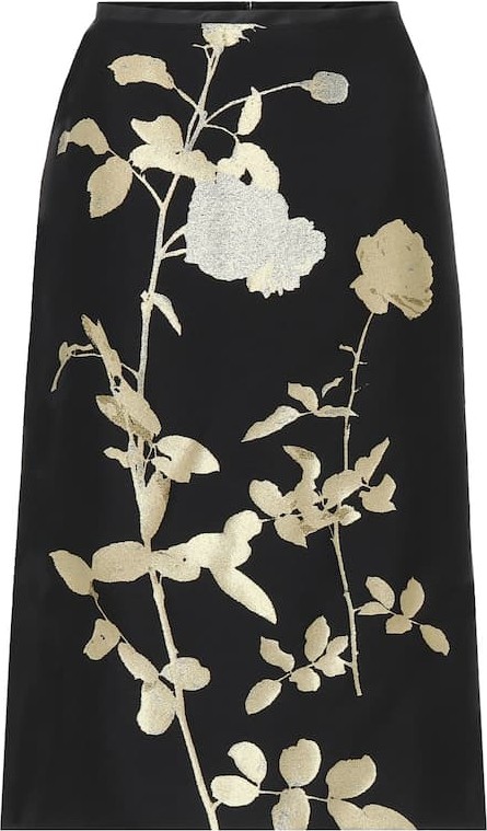 Dries Van Noten Floral-jacquard skirt
