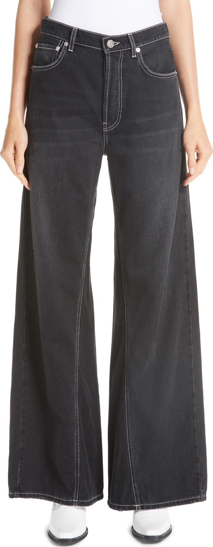 Ganni Black Washed Denim Jeans