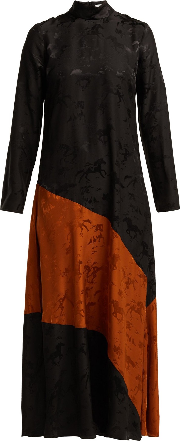 Ganni Ackerly horse-jacquard silk dress