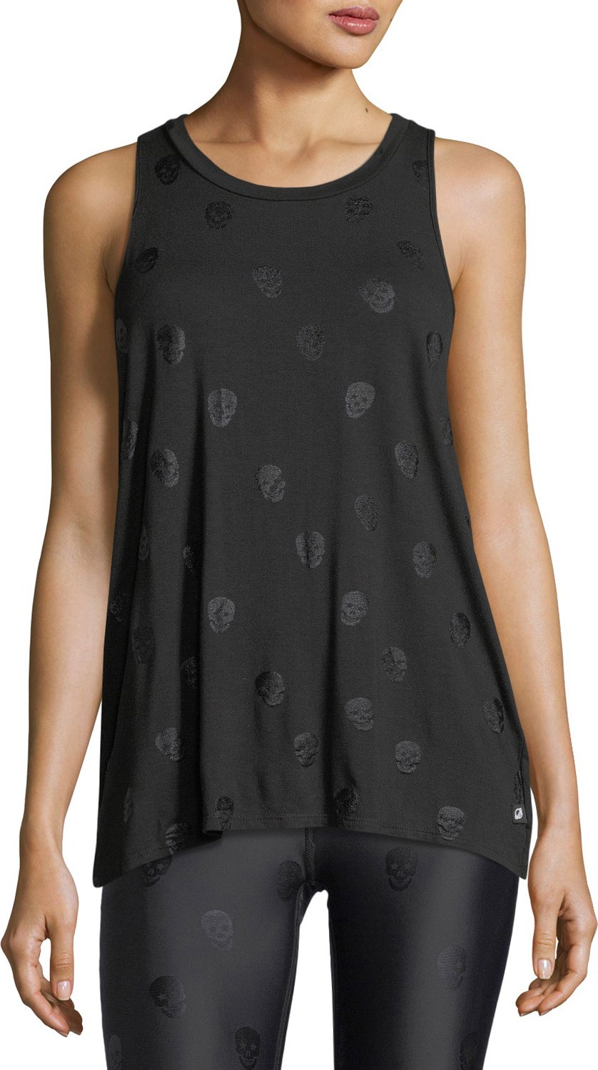 Terez Skull Foil Printed Racerback Tank