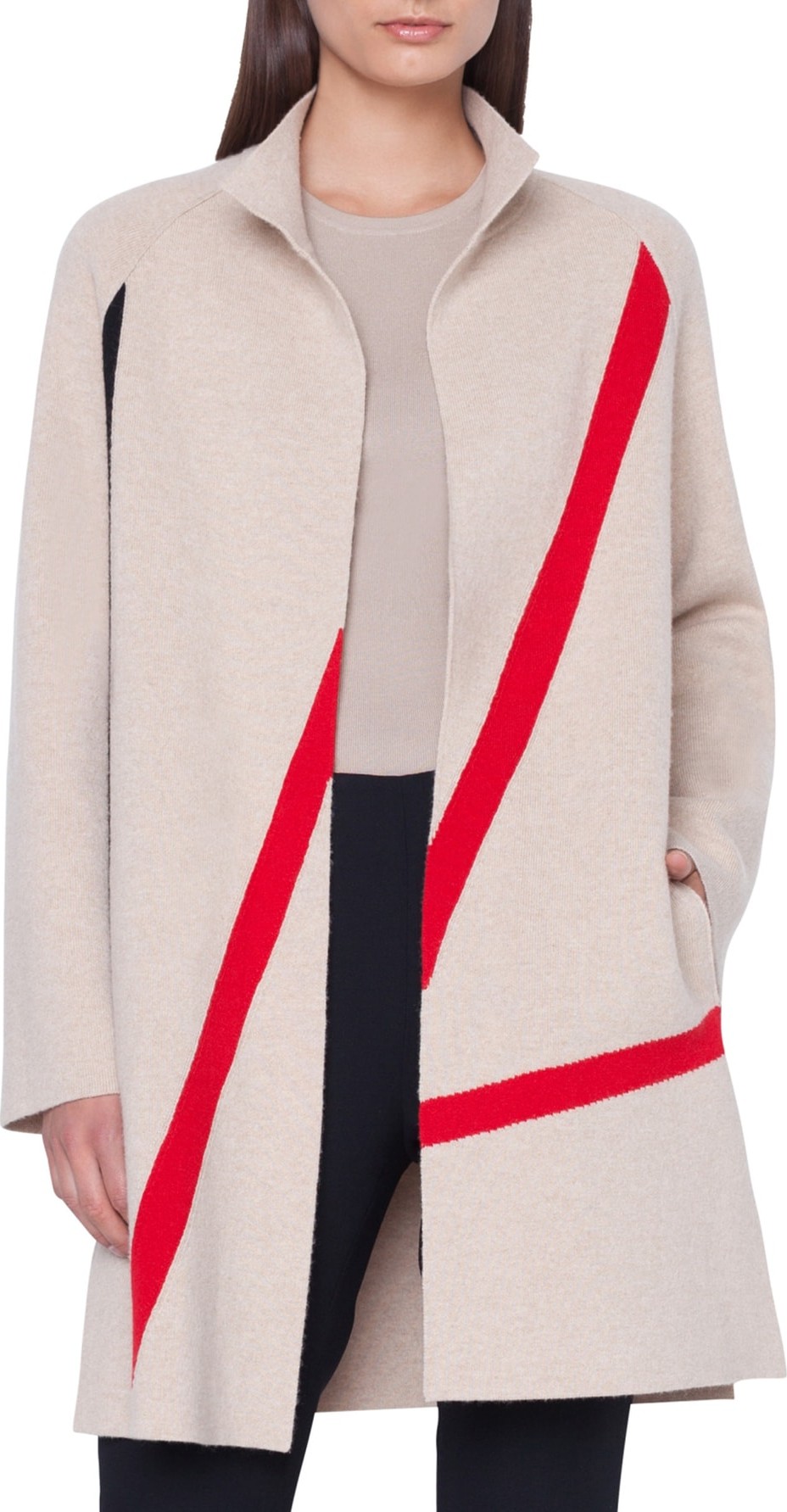 Akris Reversible Cashmere Open Cardigan