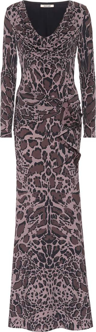 Roberto Cavalli Leopard-printed jersey dress