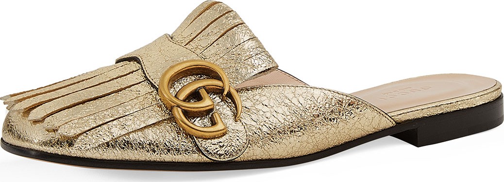 Gucci 10mm Marmont Metallic Mule