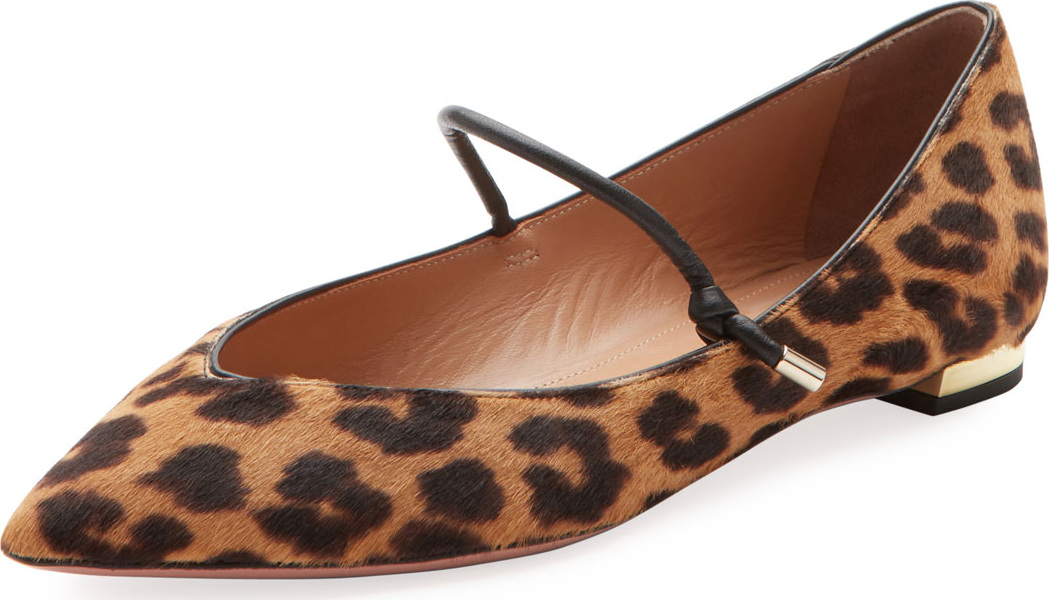 Aquazzura Stylist Leopard-Print Ballet Flats