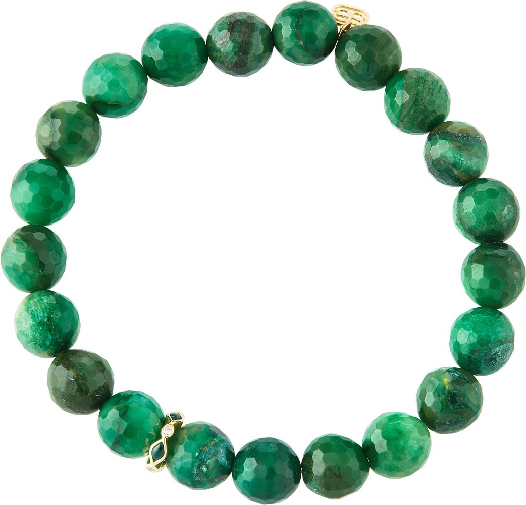 Sydney Evan 14k Malachite Diamond & Verdite Bracelet