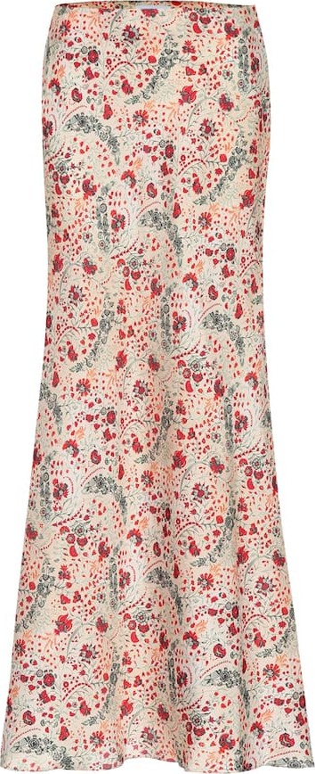 Paco Rabanne Floral satin maxi skirt