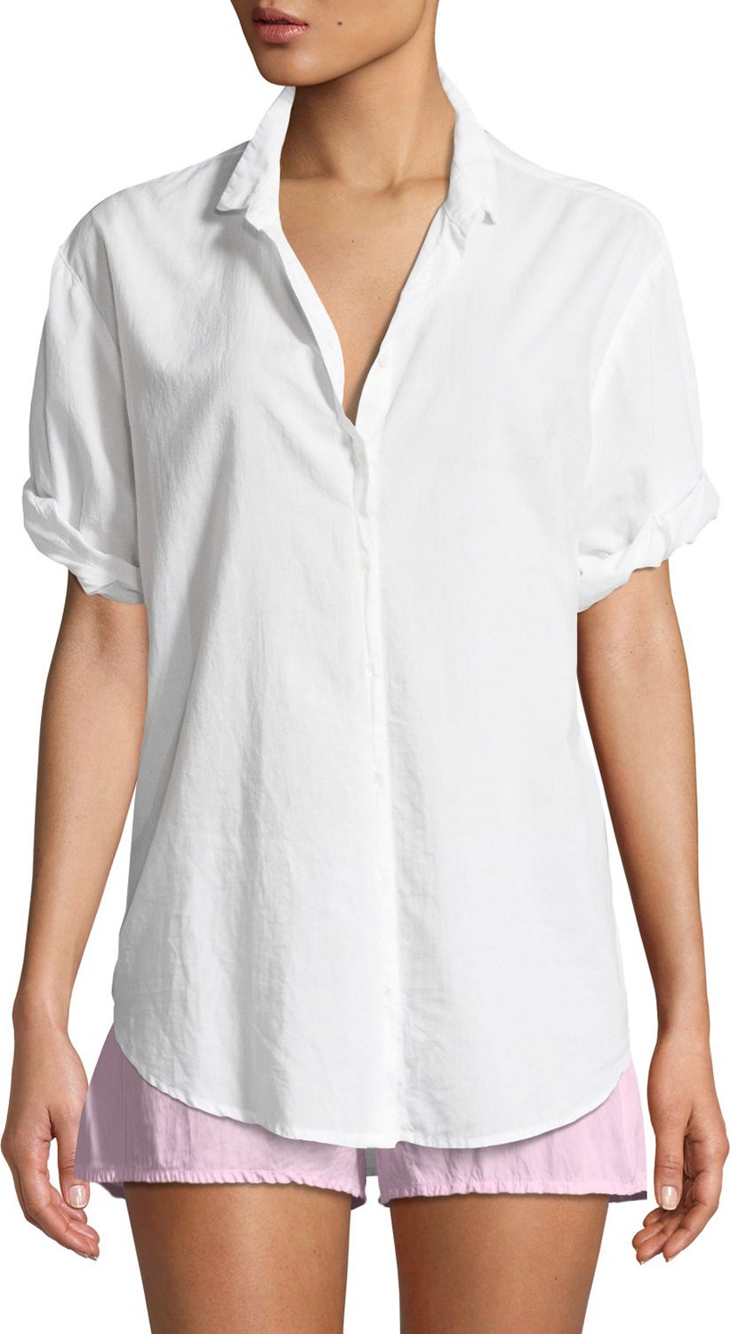 Xirena Channing Poplin Short-Sleeve Pajama Shirt