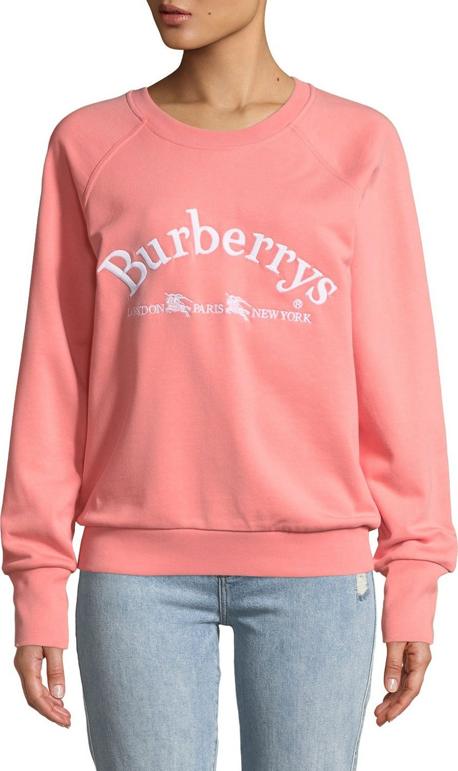 Burberry London England Battarni Oldschool Embroidered Logo Jersey Crewneck Sweatshirt
