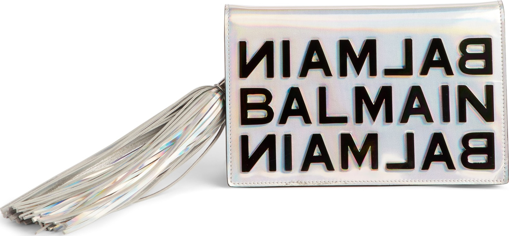 Balmain Mirrored Logo Leather Crossbody
