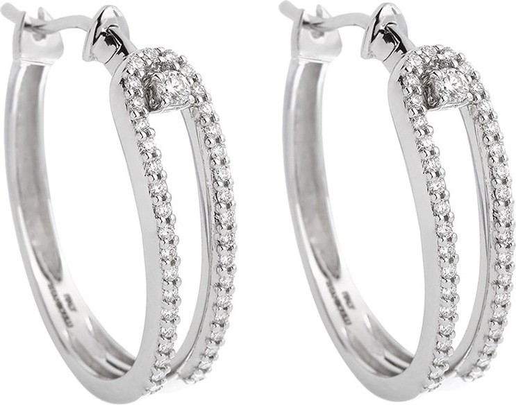 Istanboulli Gioielli Milano Anima 18k White Gold Looped Diamond Hoop Earrings