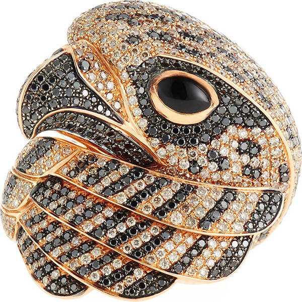 Roberto Coin 18k Coiled Diamond Falcon Ring, Size 6.5
