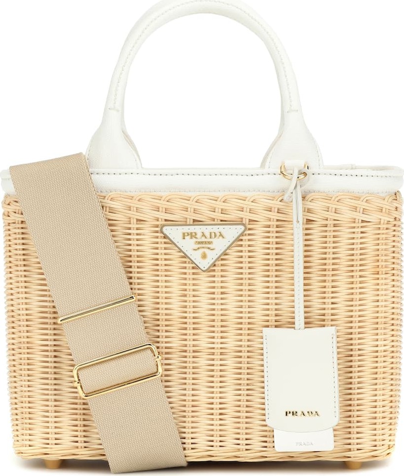 Prada Wicker and canvas bag