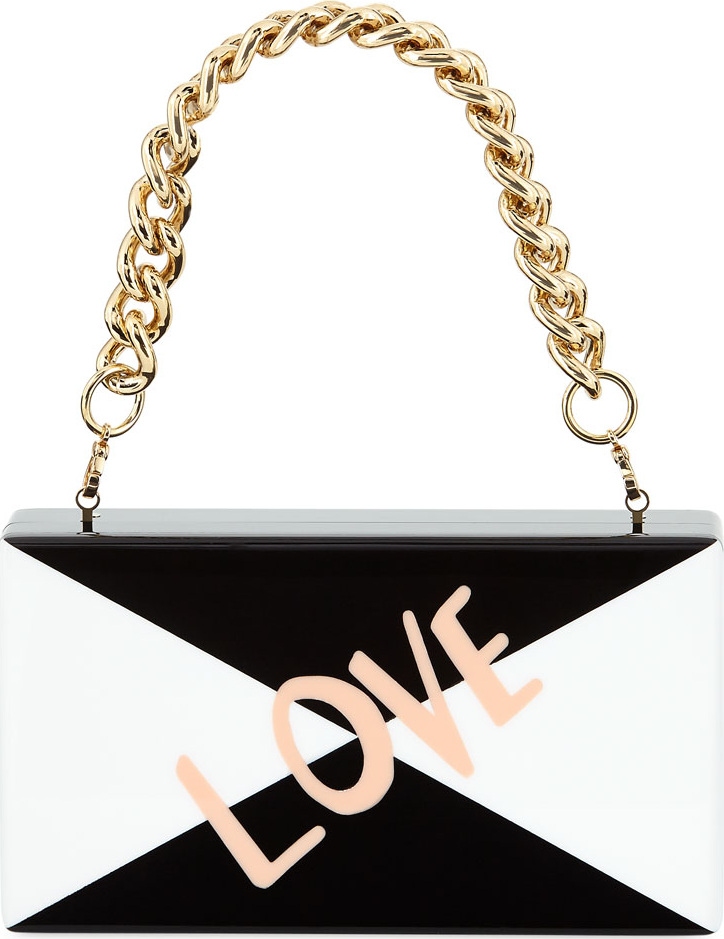 Edie Parker Jean Love Acrylic Clutch Bag with Handle