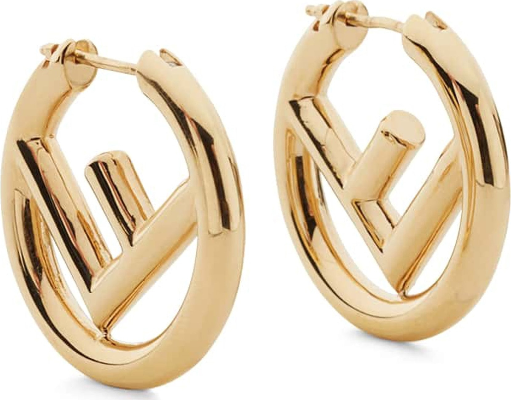 Fendi Logo Mini Hoop Earrings