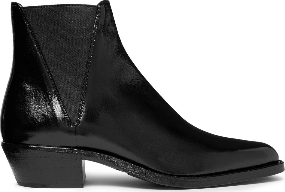 Saint Laurent Dakota Polished-Leather Chelsea Boots