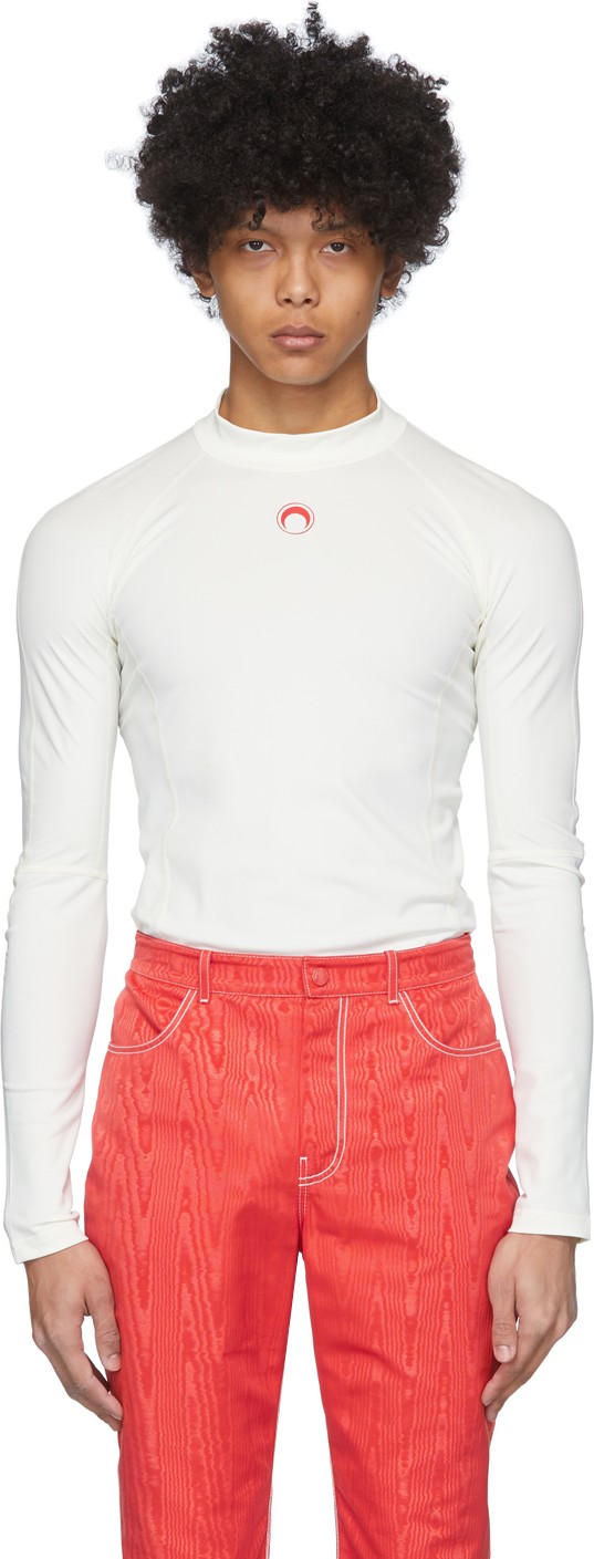 Marine Serre White Iconic Long Sleeve T-Shirt