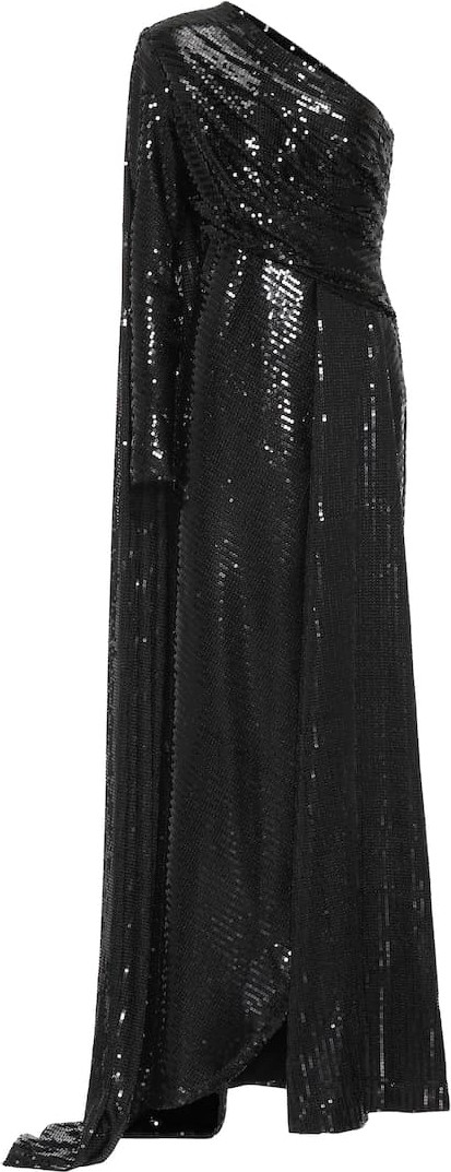 ELIE SAAB Sequined one-shoulder gown