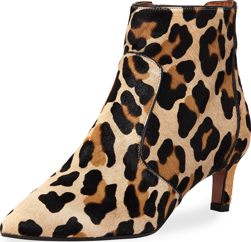 Aquatalia Marilisa Leopard-Print Calf Hair Bootie