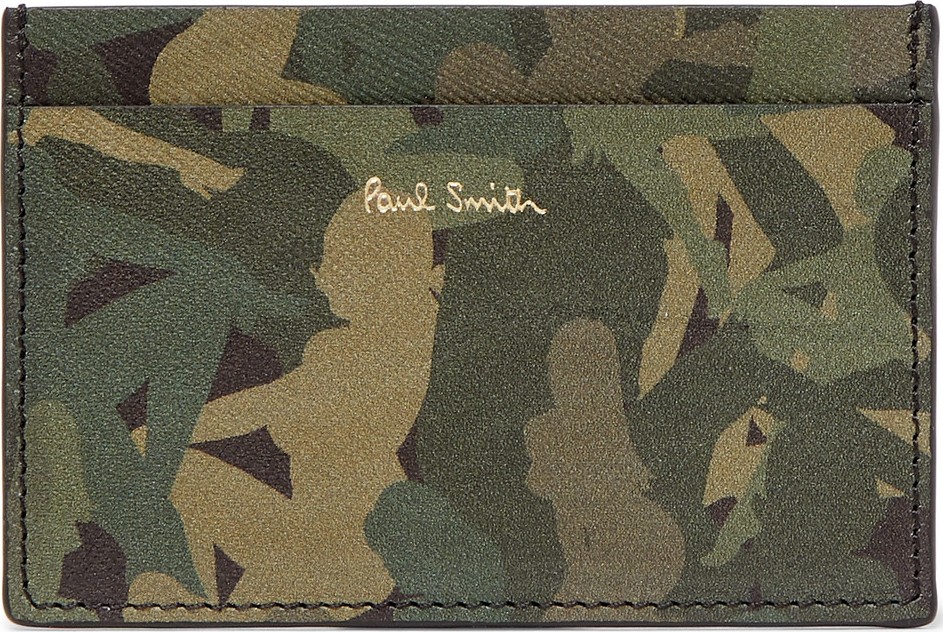 Paul Smith Camouflage-Print Textured-Leather Cardholder