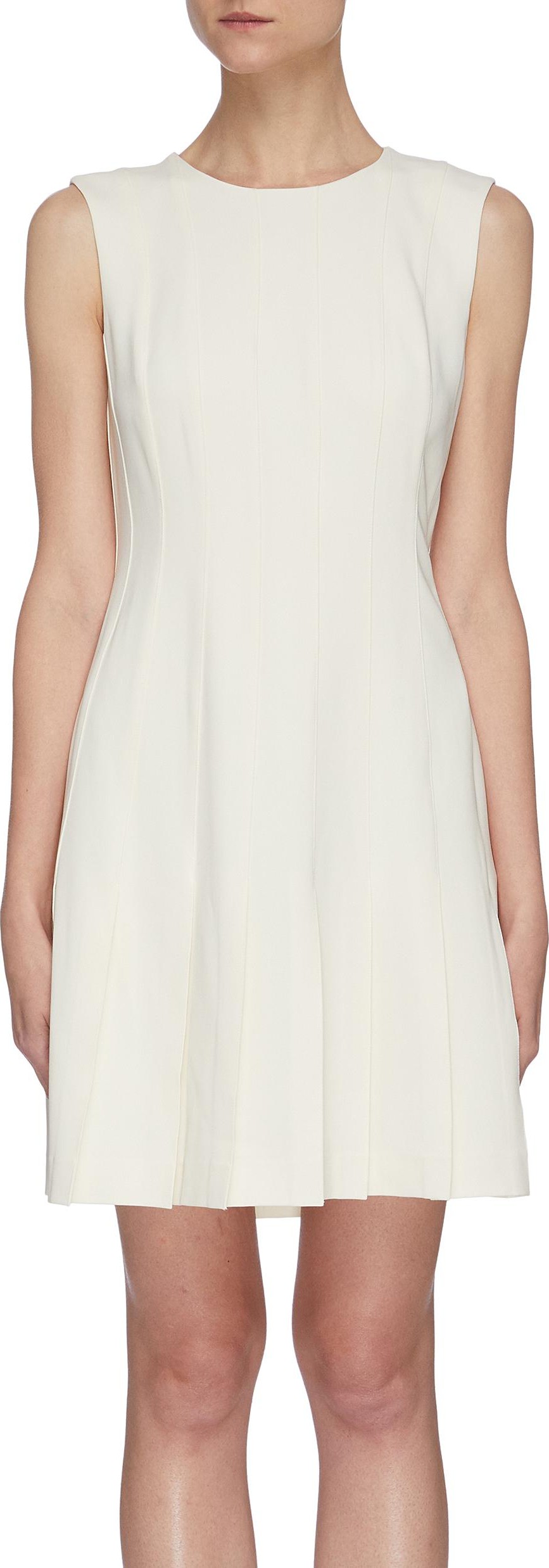 Theory Pintuck box pleat sleeveless dress