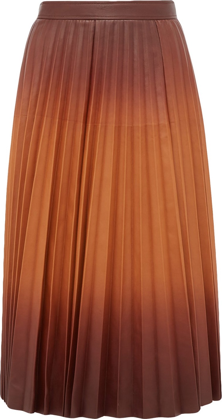 Givenchy Degradé pleated-leather midi skirt