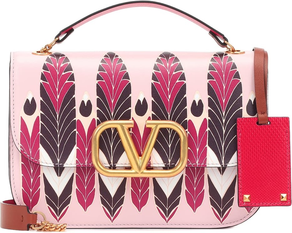Valentino Valentino Garavani VLOCK printed leather shoulder bag