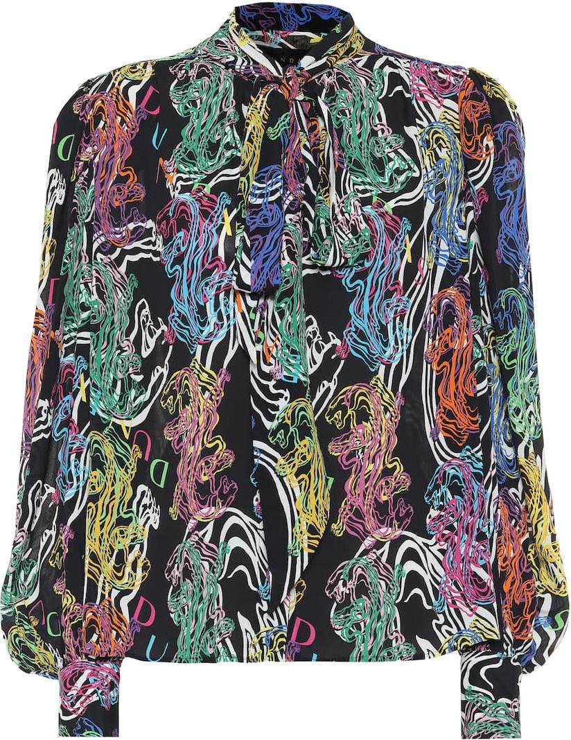 Dundas Printed tie-neck blouse
