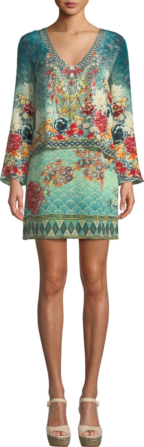 Camilla Her Heirloom Silk Printed Long-Sleeve Tunic