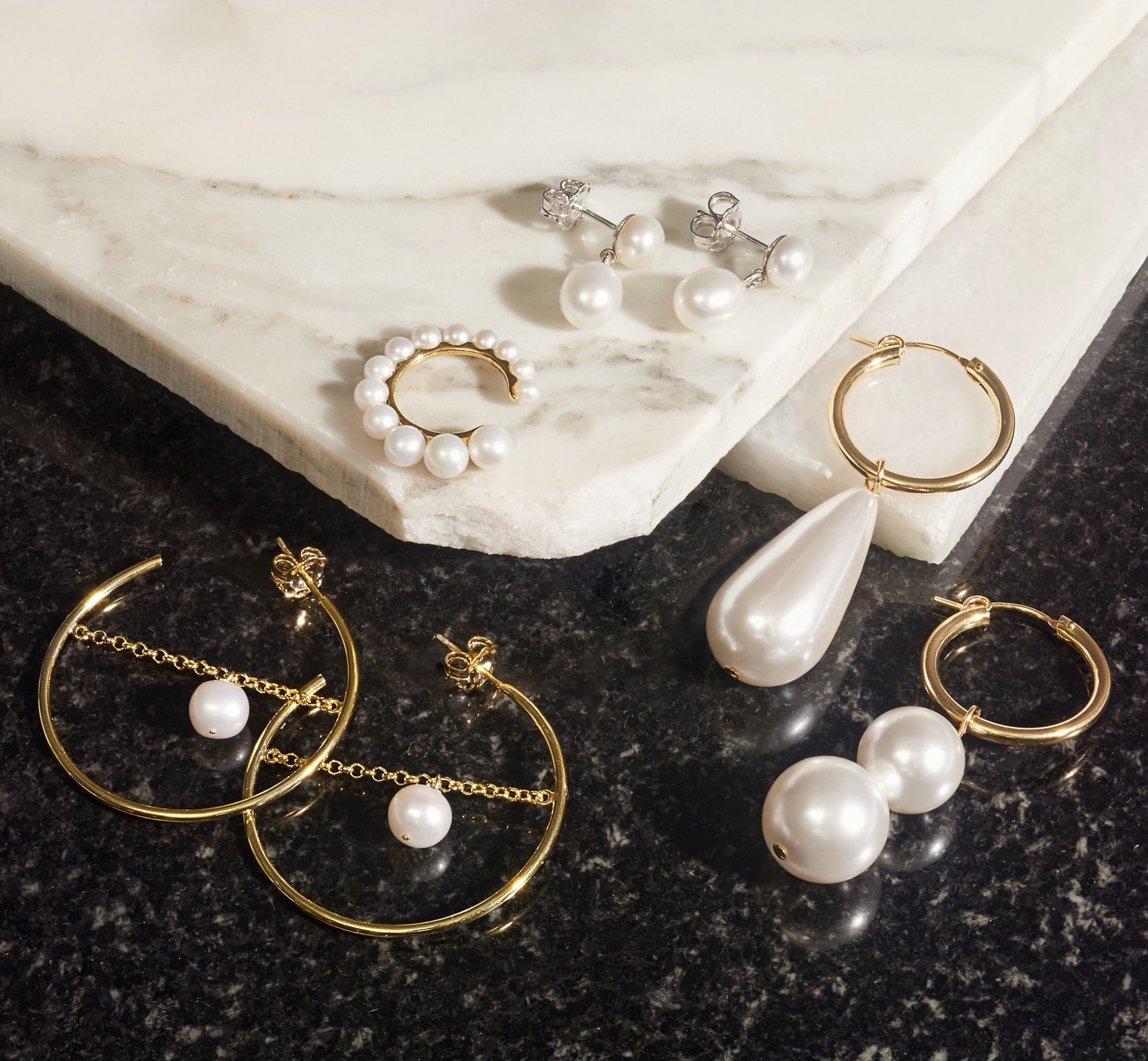 Natasha Schweitzer Double Freshwater Pearl Drop Earrings