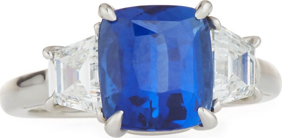 Oscar Heyman Platinum, Blue Sapphire & Diamond Ring
