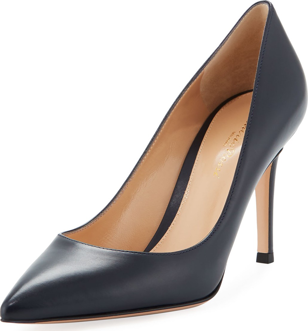 Gianvito Rossi 85mm Leather Point-Toe Pumps
