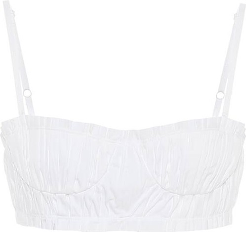 Khaite Indira cotton-twill bralette