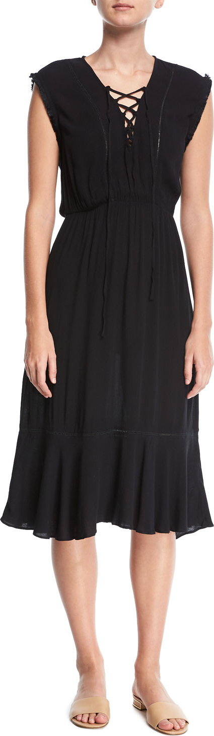 Splendid Lace-Front Midi Coverup Dress