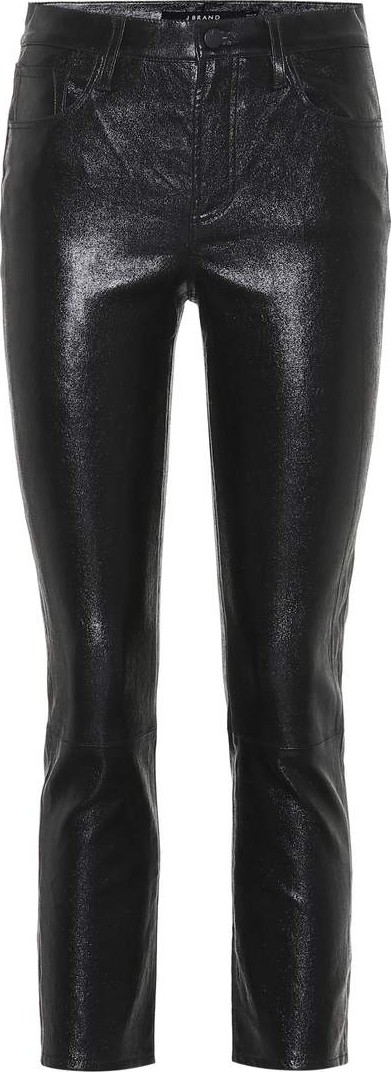 J BRAND Ruby cropped leather skinny jeans