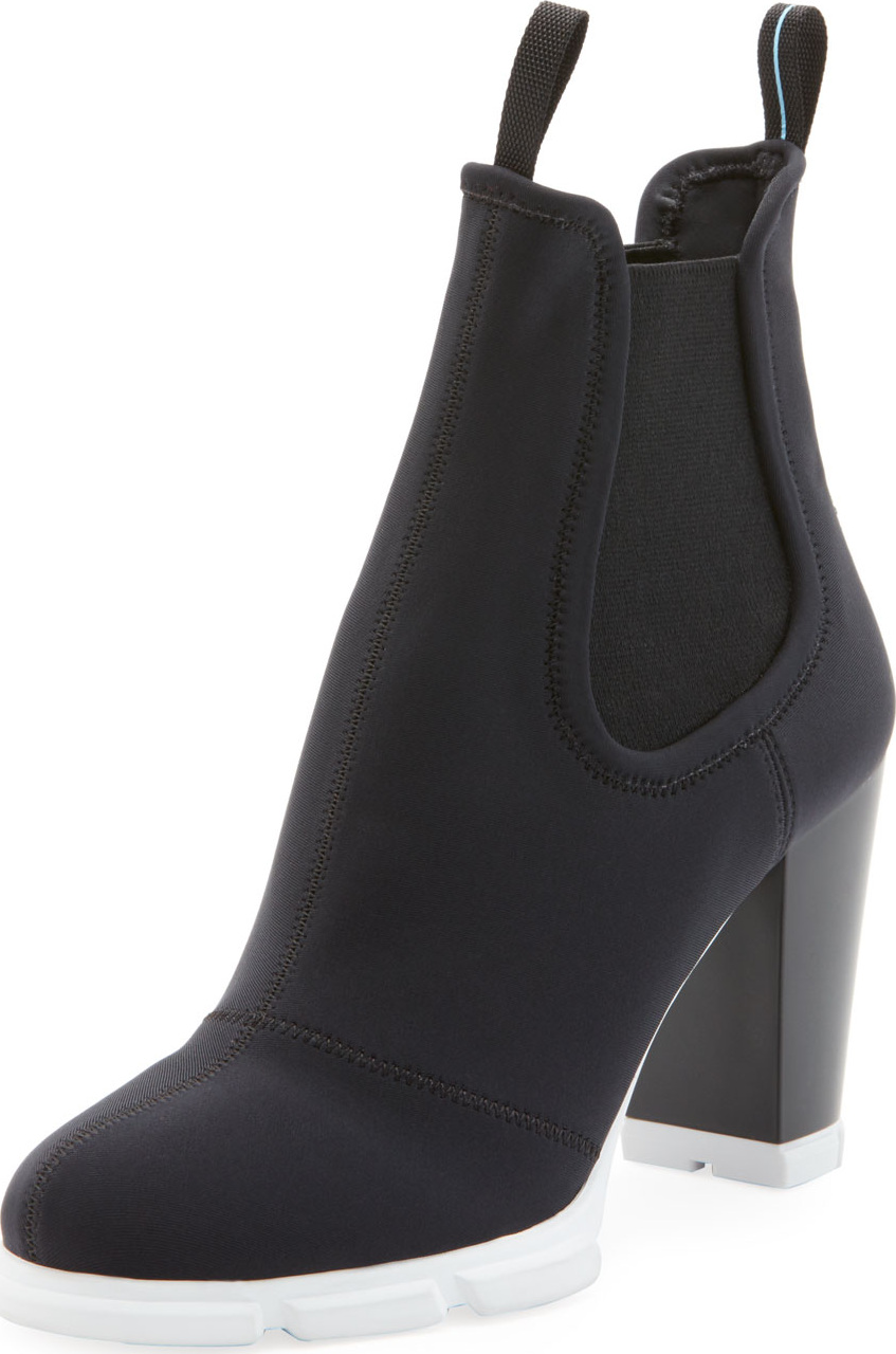 Prada Neoprene Platform Ankle Bootie