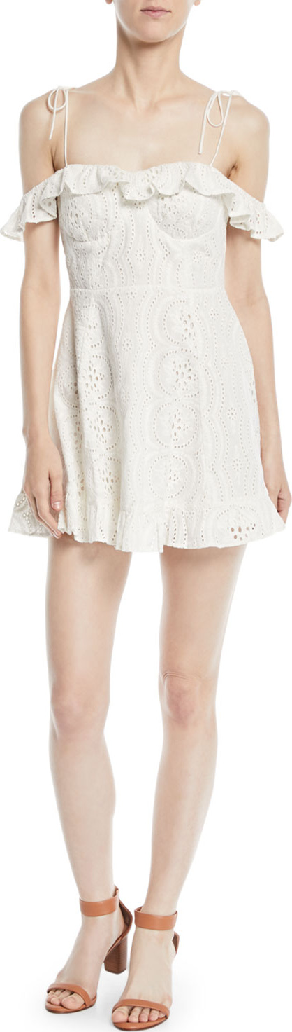 Lovers + Friends Kate Off-the-Shoulder Ruffle Eyelet Dress