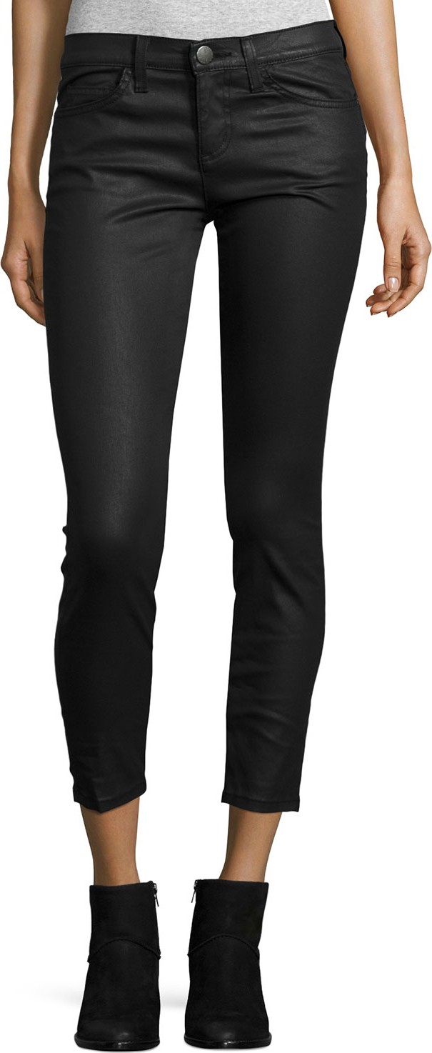 Current/Elliott The Stiletto Coated Jeans, Black