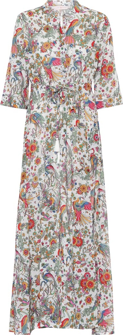 Tory Burch Printed cotton maxi shirt dress