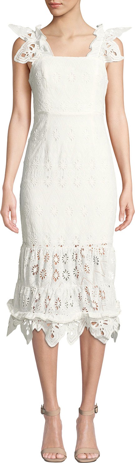 Shona Joy Viola Sleeveless Eyelet Midi Dress