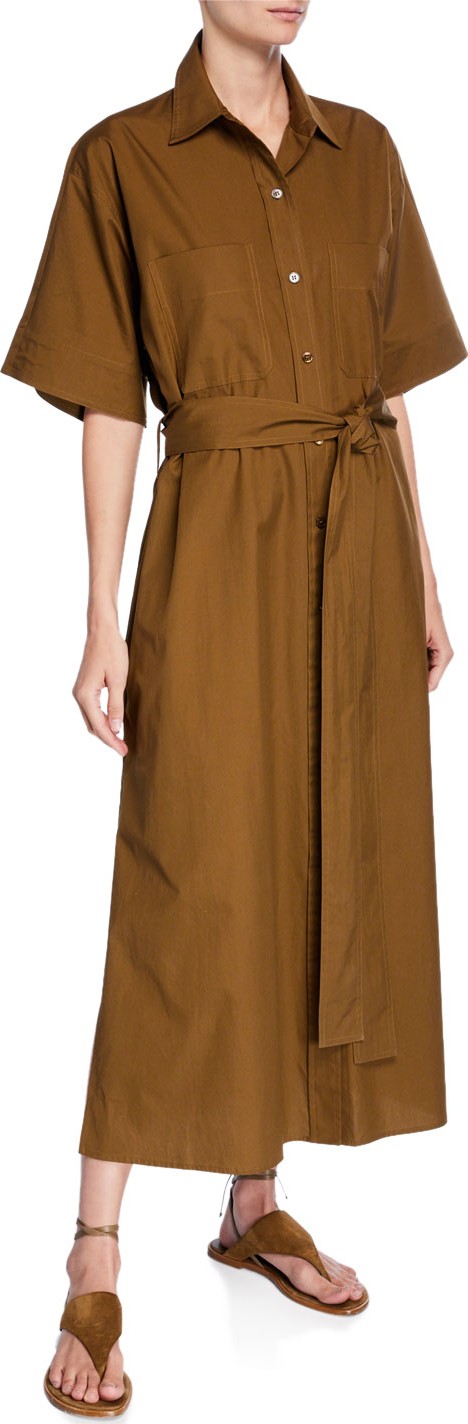 Vince Belted Maxi Utility Shirtdress