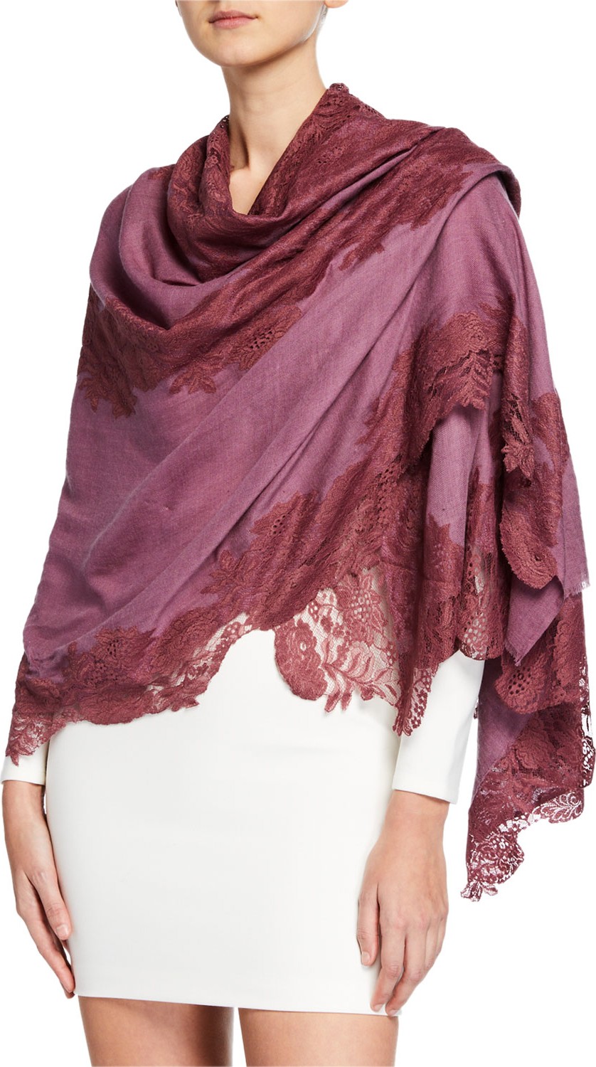 Bindya Lace Applique Shawl