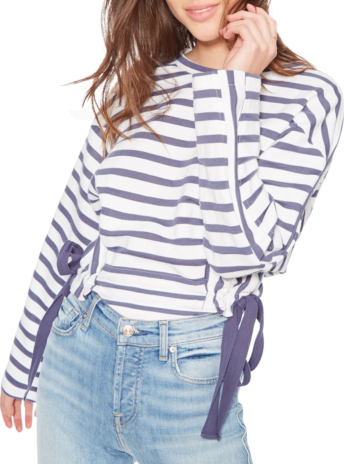 Parker Yolanda Striped Sweatshirt with Side-Ties
