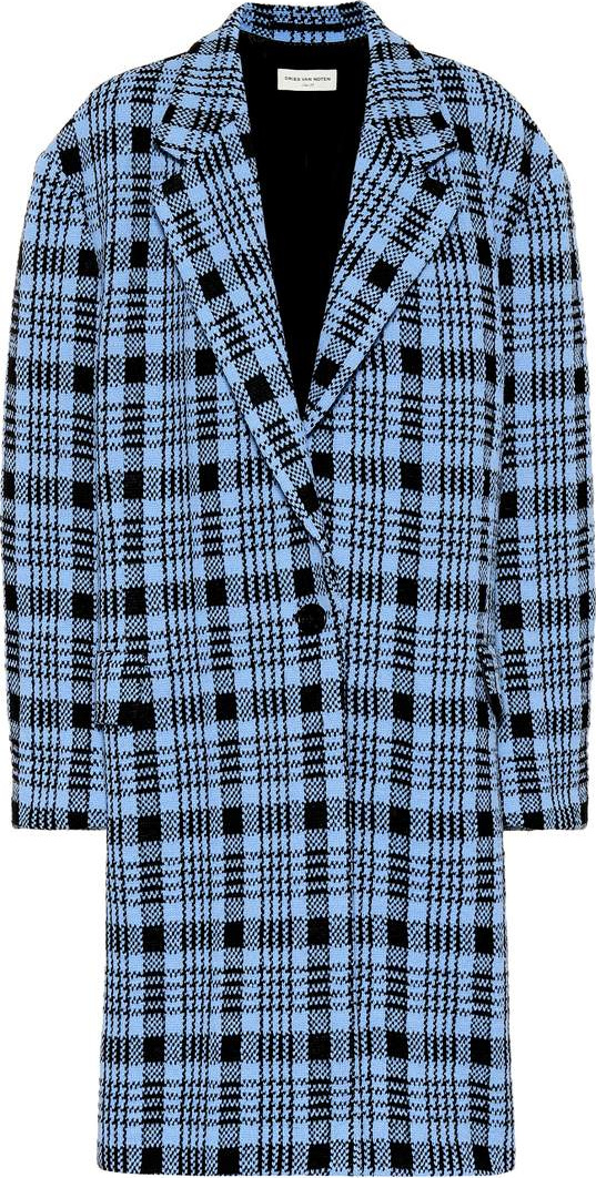 Dries Van Noten Checked wool-blend coat
