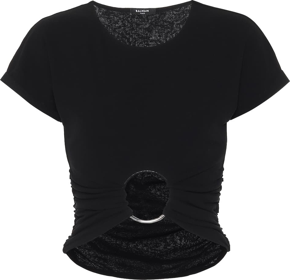 Balmain Cropped cotton T-shirt