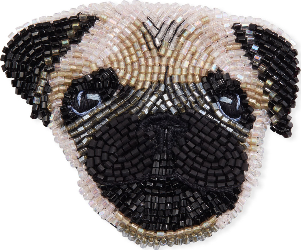 Mignonne Gavigan New York Seed Bead Dog Brooch