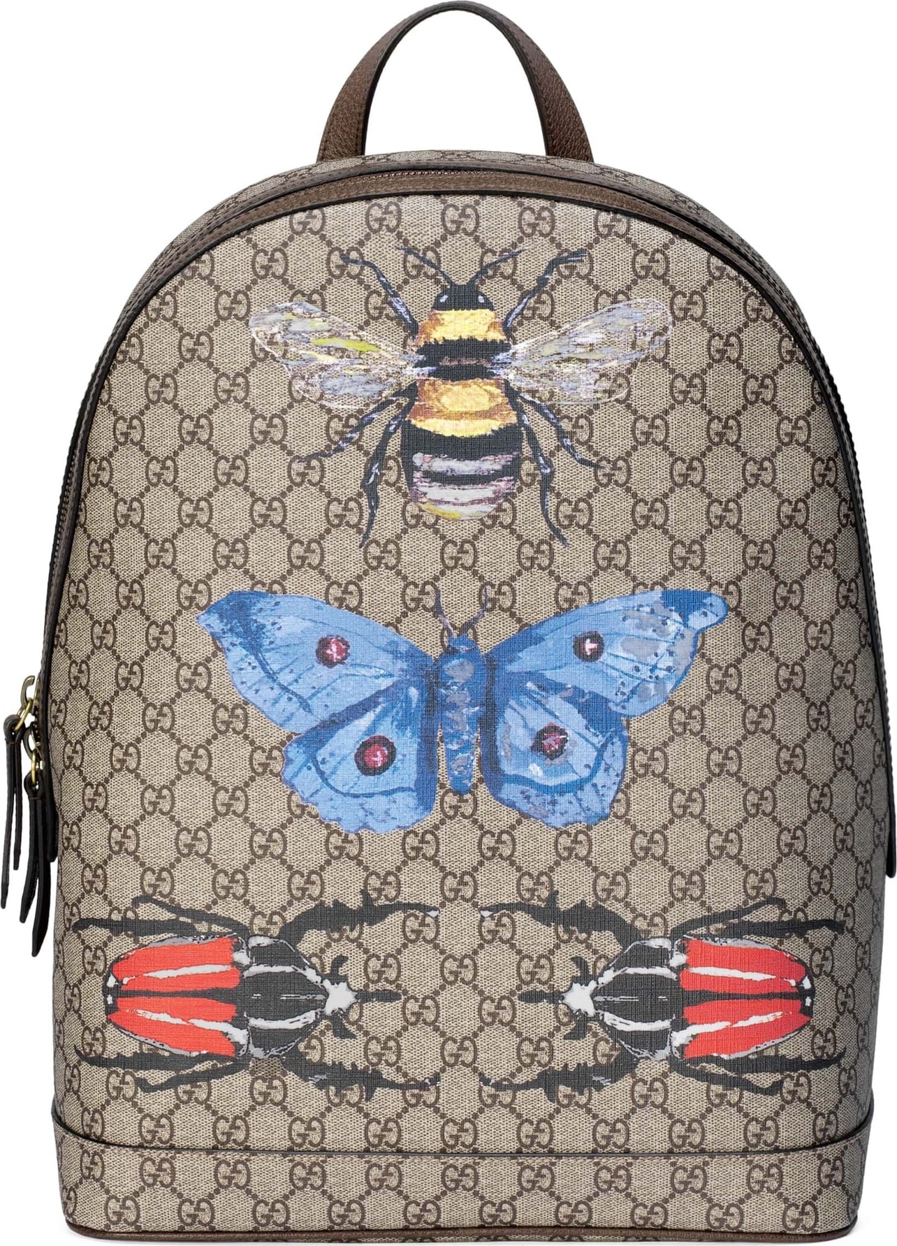 Gucci Insect Print GG Supreme Canvas Backpack