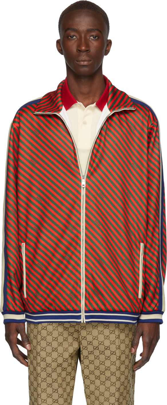 Gucci Red Allover Stripe Jacket